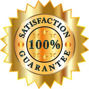 100% satisfactory guaranteed guarantee die cut sticker graphic