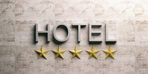 hotel metal lettering sign