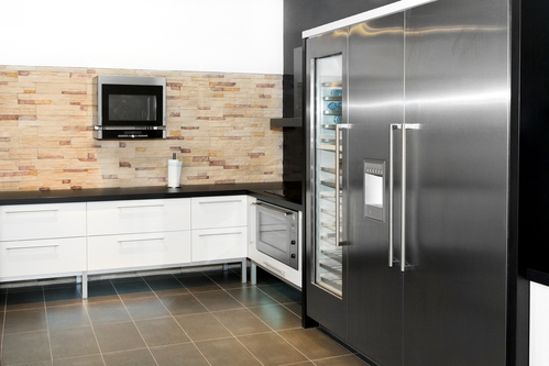 kitchen in a home with refrigerator